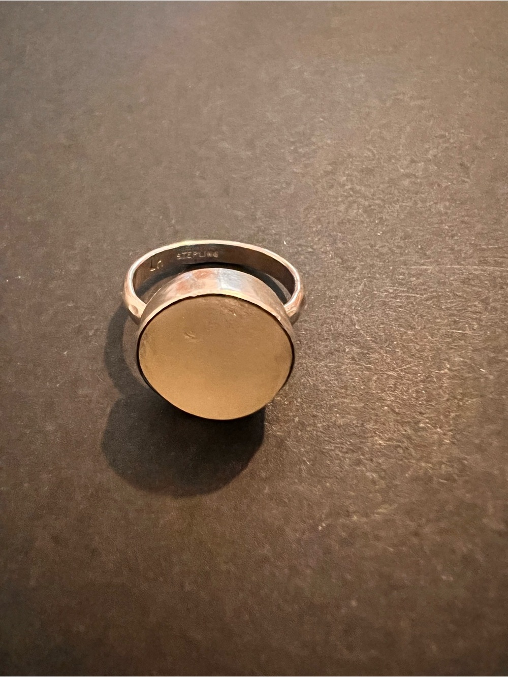 925 White Sea Glass Ring Size 7